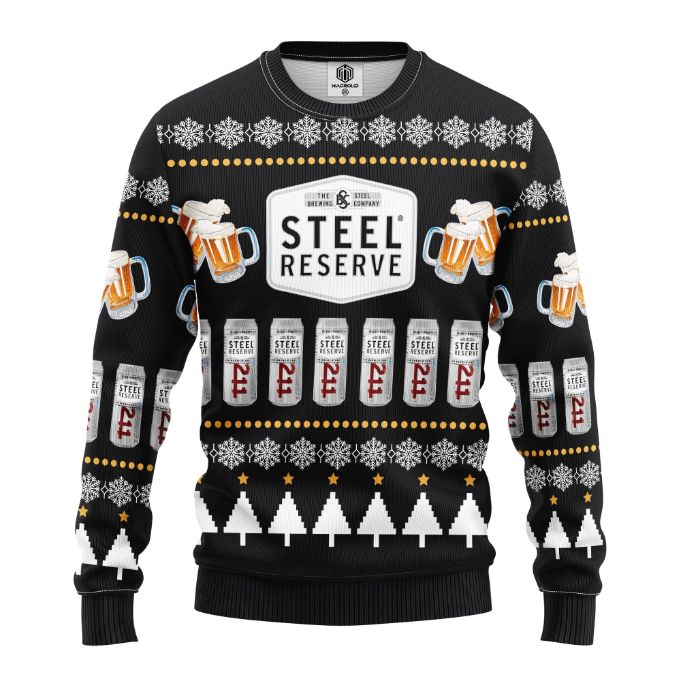 Steel Beer Drink Lover Gifts Ugly Christmas Sweater