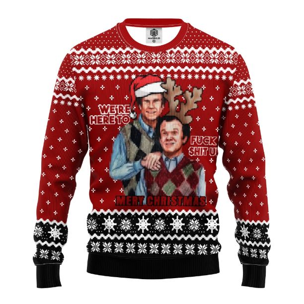 Step Brothers We’re Here To Merry Xmas Ugly Christmas Sweater
