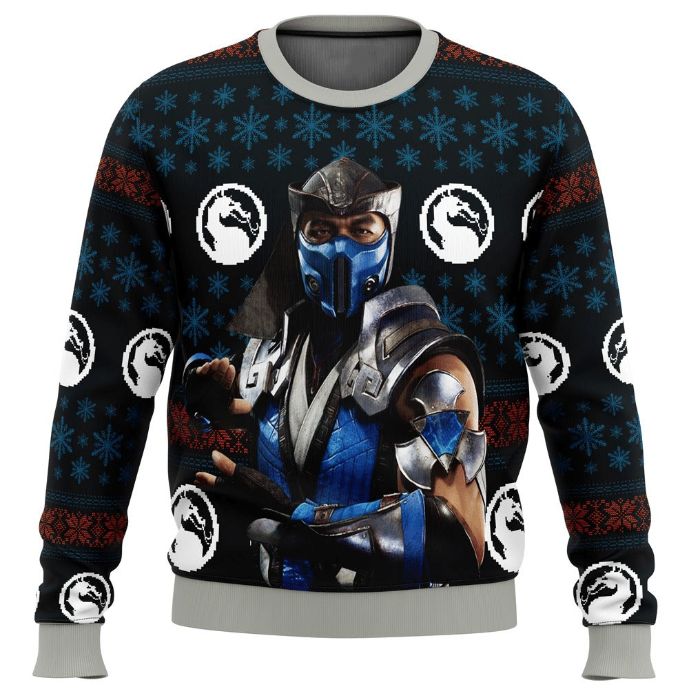 Sub Zero Mortal Kombat Ugly Christmas Wool Knitted Sweater