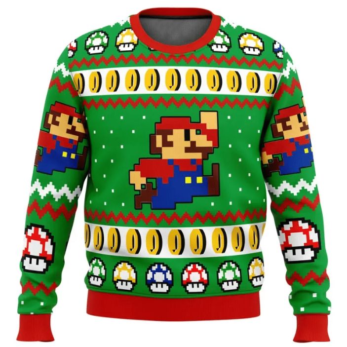 Super Mario Nintendo Cute Ugly Xmas Wool Knitted Sweater