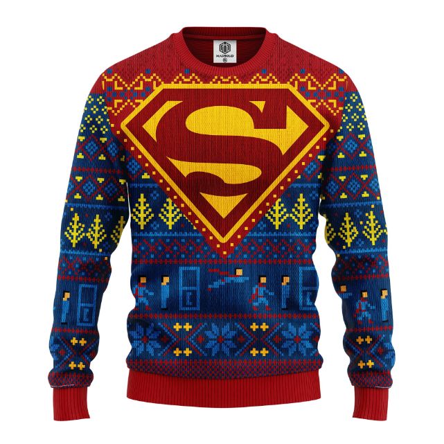 Superman DC Comics Ugly Christmas Wool Knitted Sweater