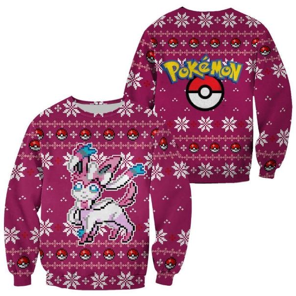 Sylveon Pokemon Xmas Ugly Christmas Knitted Sweater