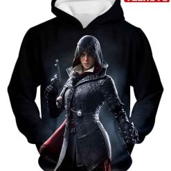 Syndicate Female Assassin Evie Frye Cool Black Game Hd 3d Aop Hoodie