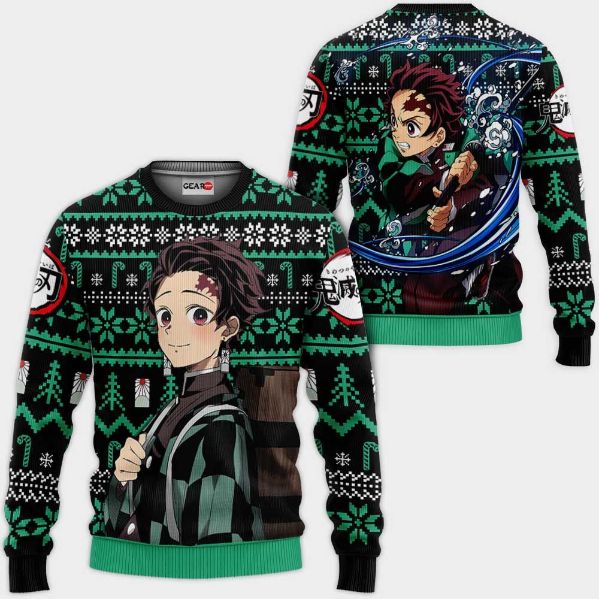 Tanjiro Anime Kimetsu Xmas Ugly Christmas Knitted Sweater