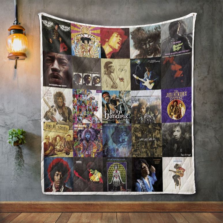 The Best Jimi Hendrix Collected Album Covers Quilt Blanket