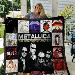 The Broadcast Archive Metalica Album Posters Collected Quilt Blanket