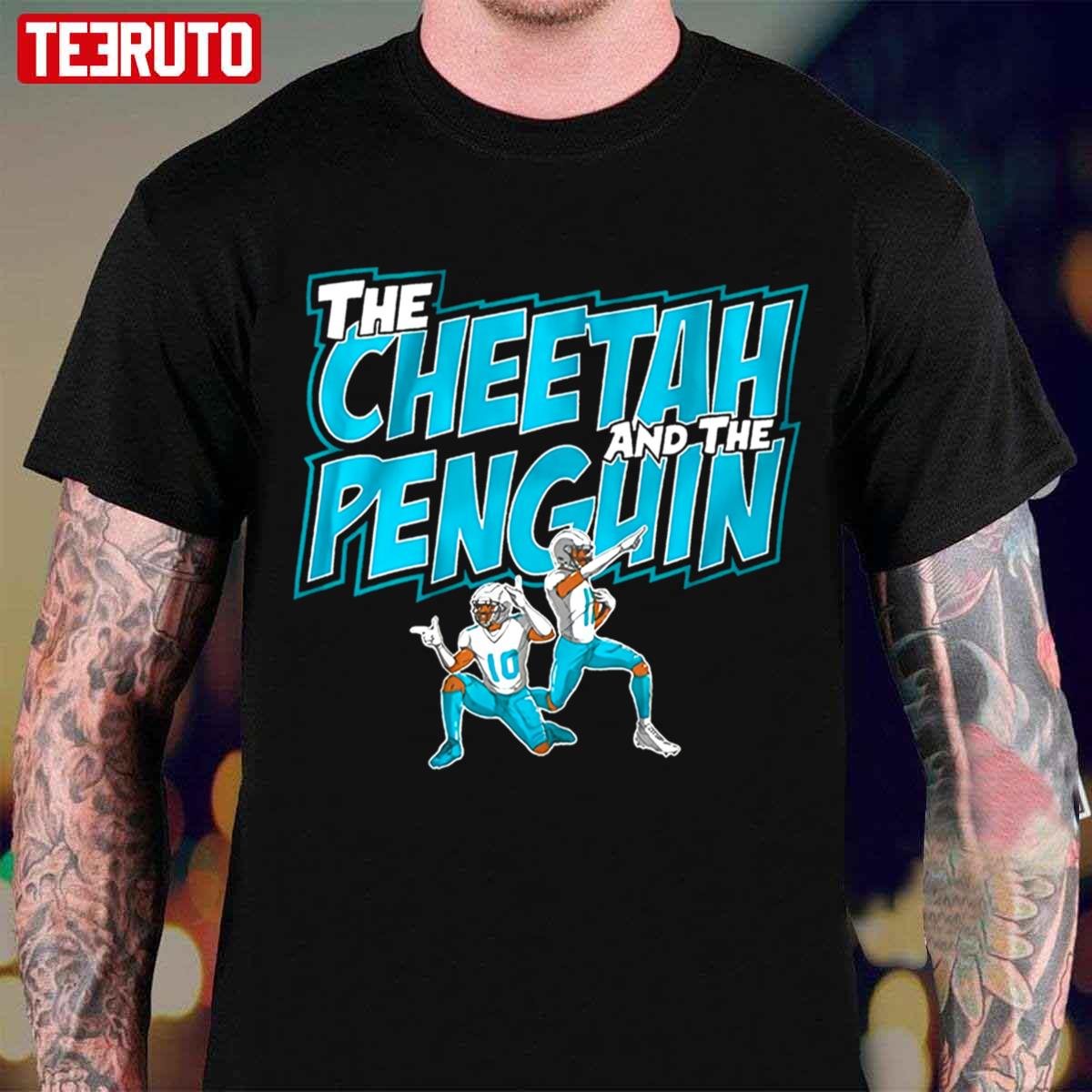 The Cheetah And The Penguin Miami Dolphins Unisex T-shirt - Teeruto