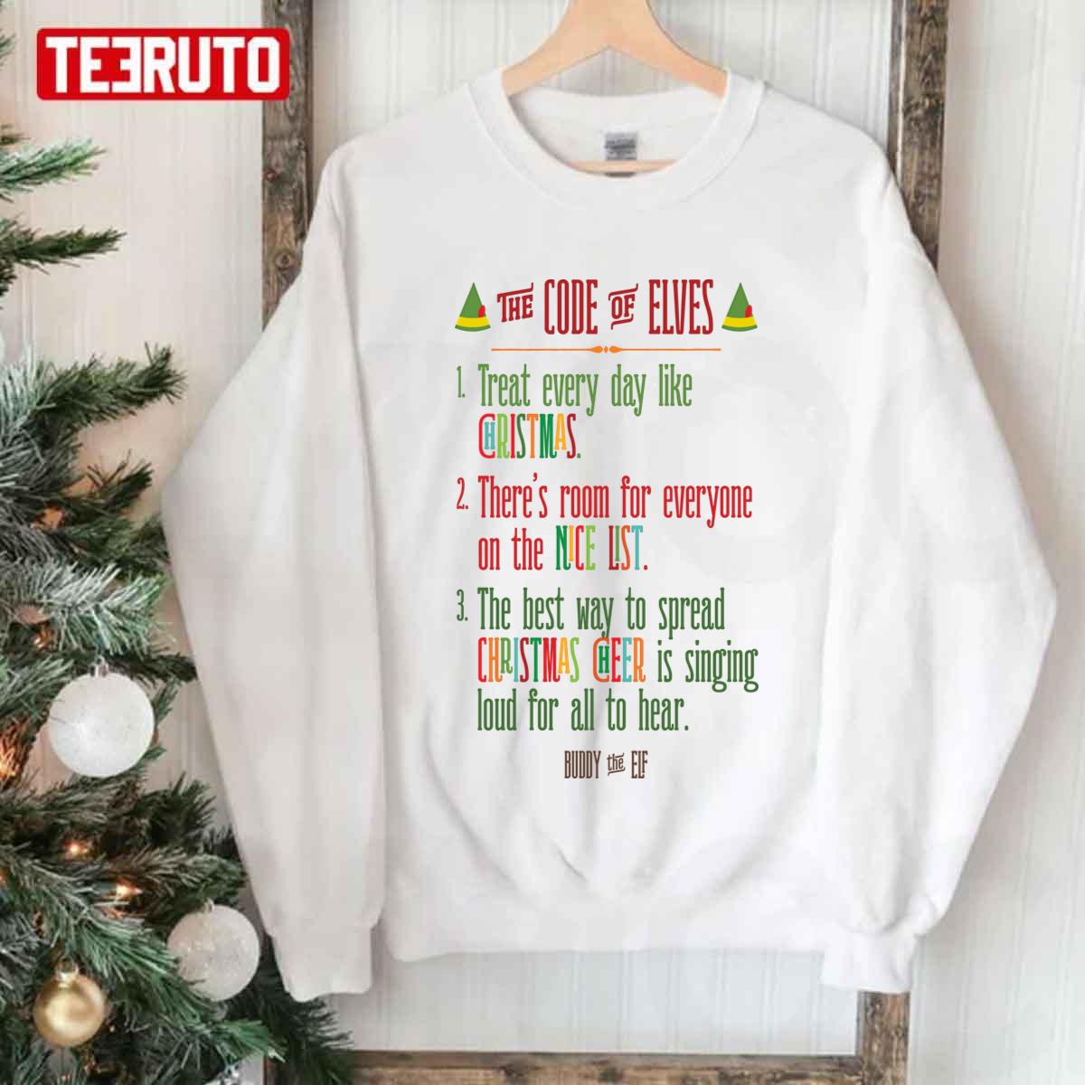 The Code Of Elves Buddy The Elf Christmas Unisex Sweatshirt