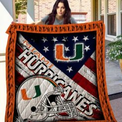 The Hurricanes Ncaa Miami Hurricanes Collection Great Quilt Blanket