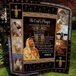 The Lord’s Prayer In Heaven Amen Jesus Quilt Blanket