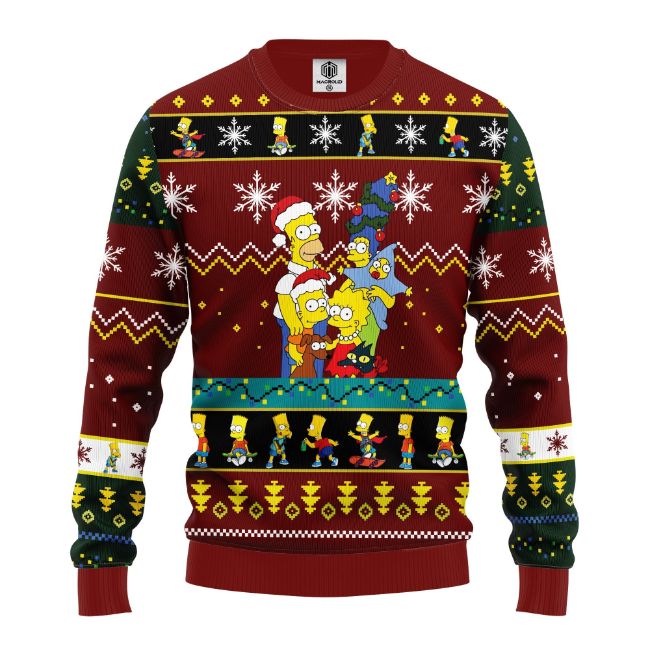 The Simpson Family Ugly Xmas Wool Knitted Sweater