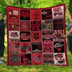 The Wolves Ncaa Arkansas State Red Wolves Collection Combined Quilt Blanket