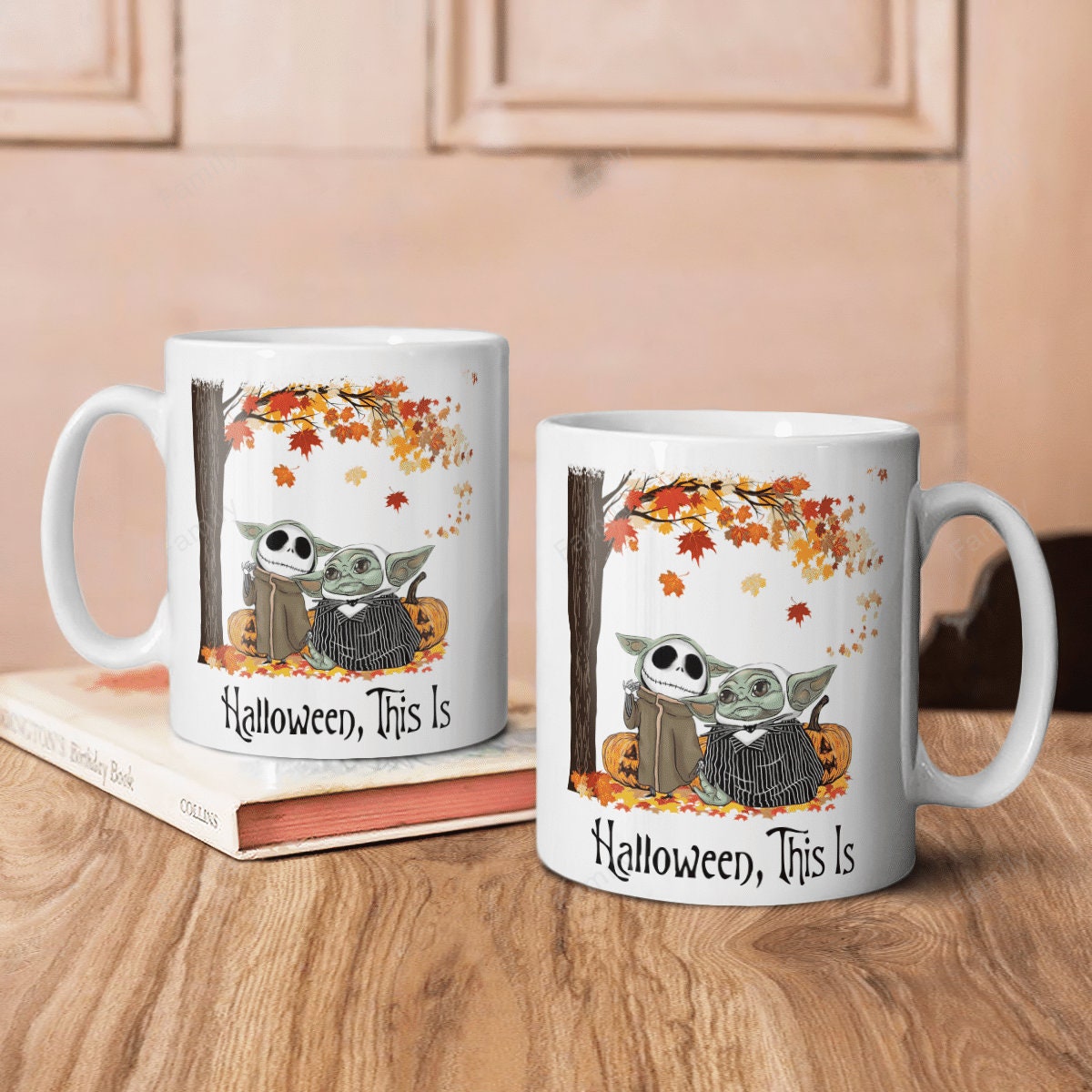 This Is Yoda Skellington Couple Fall Season Pumpkin Thanksgiving Mug