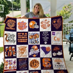 Tiger On Ncaa Clemson Tigers Collection Great Quilt Blanket