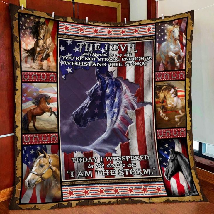 Today I Whispered To The Devil’s Car I Am The Storm Horse Quilt Blanket