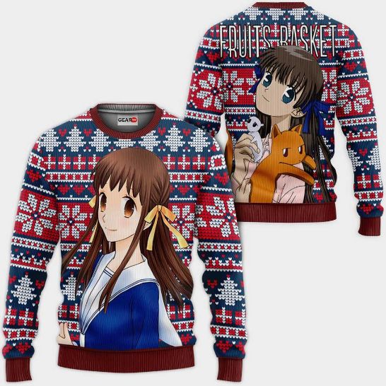 Tohru Honda Anime Fruits Basket Xmas Ugly Christmas Knitted Sweater