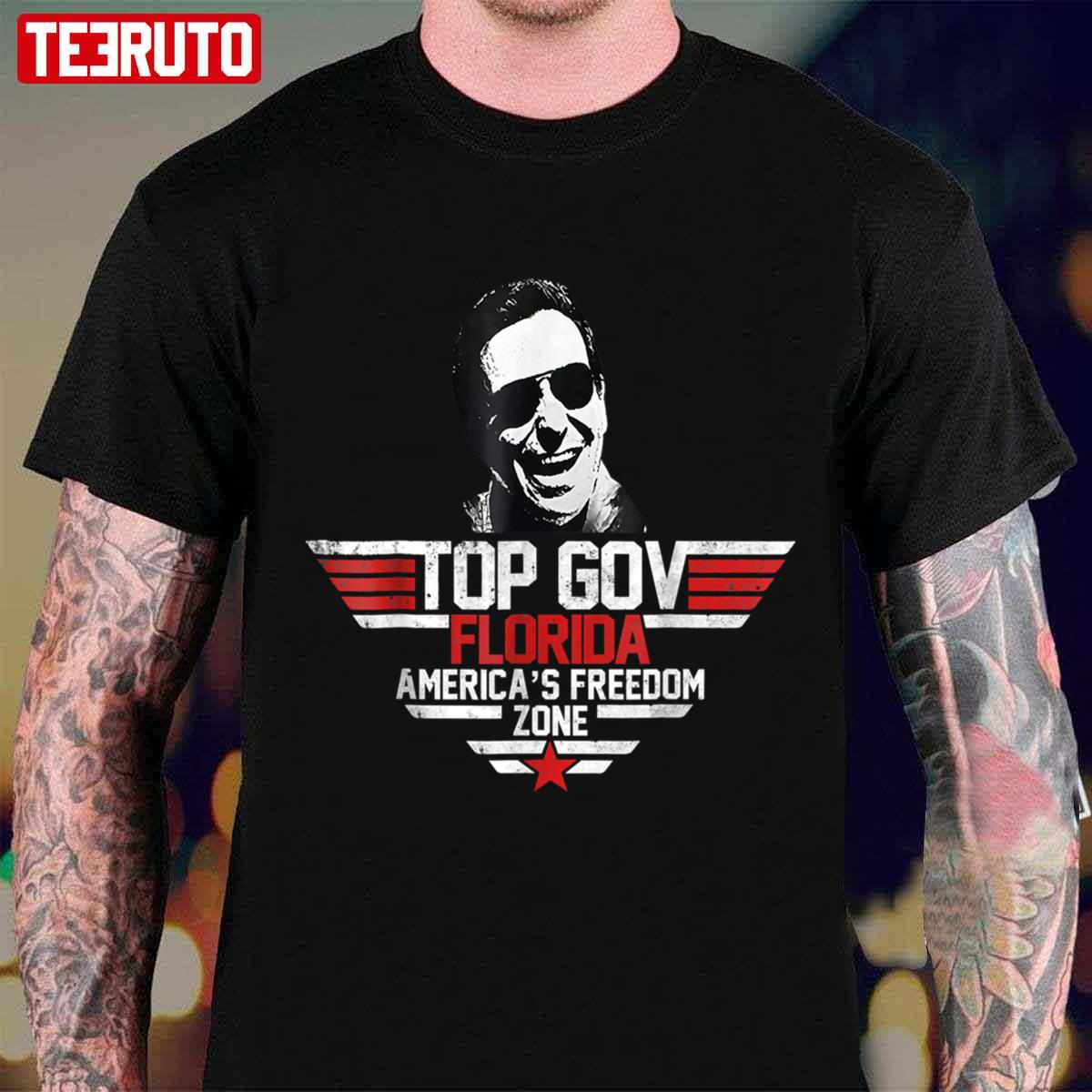 Top Gov Ron Desantis America’s Freedom Zone Top Gun Inspired Unisex T-shirt