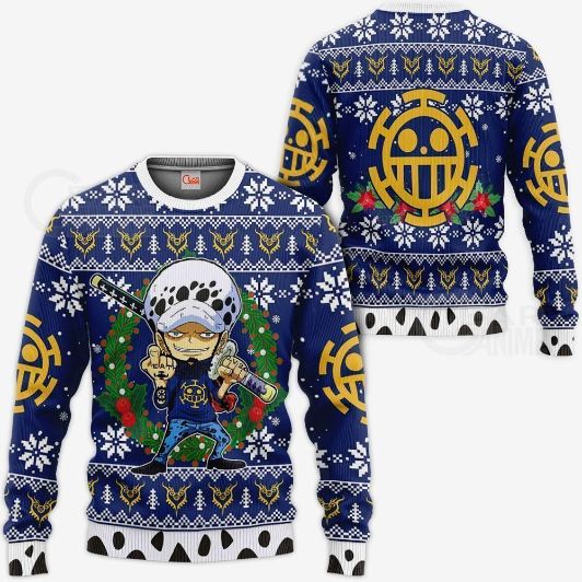 Trafalgar Law One Piece Anime Xmas Ugly Christmas Knitted Sweater