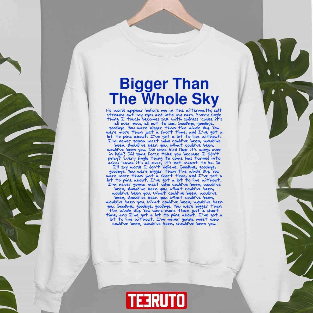 Ts Taylor Swft Midnights Bigger Than The Whole Sky Entire Song Unisex Sweatshirt