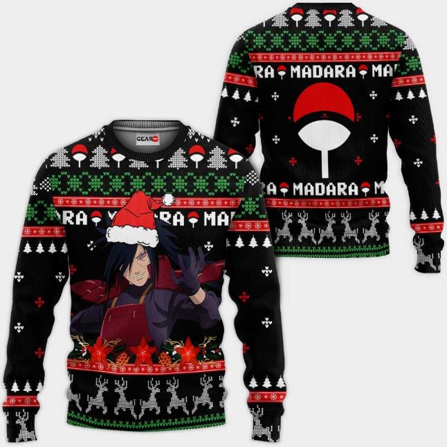 Uchiha Madara Naruto Anime Xmas Ugly Wool Knitted Sweater