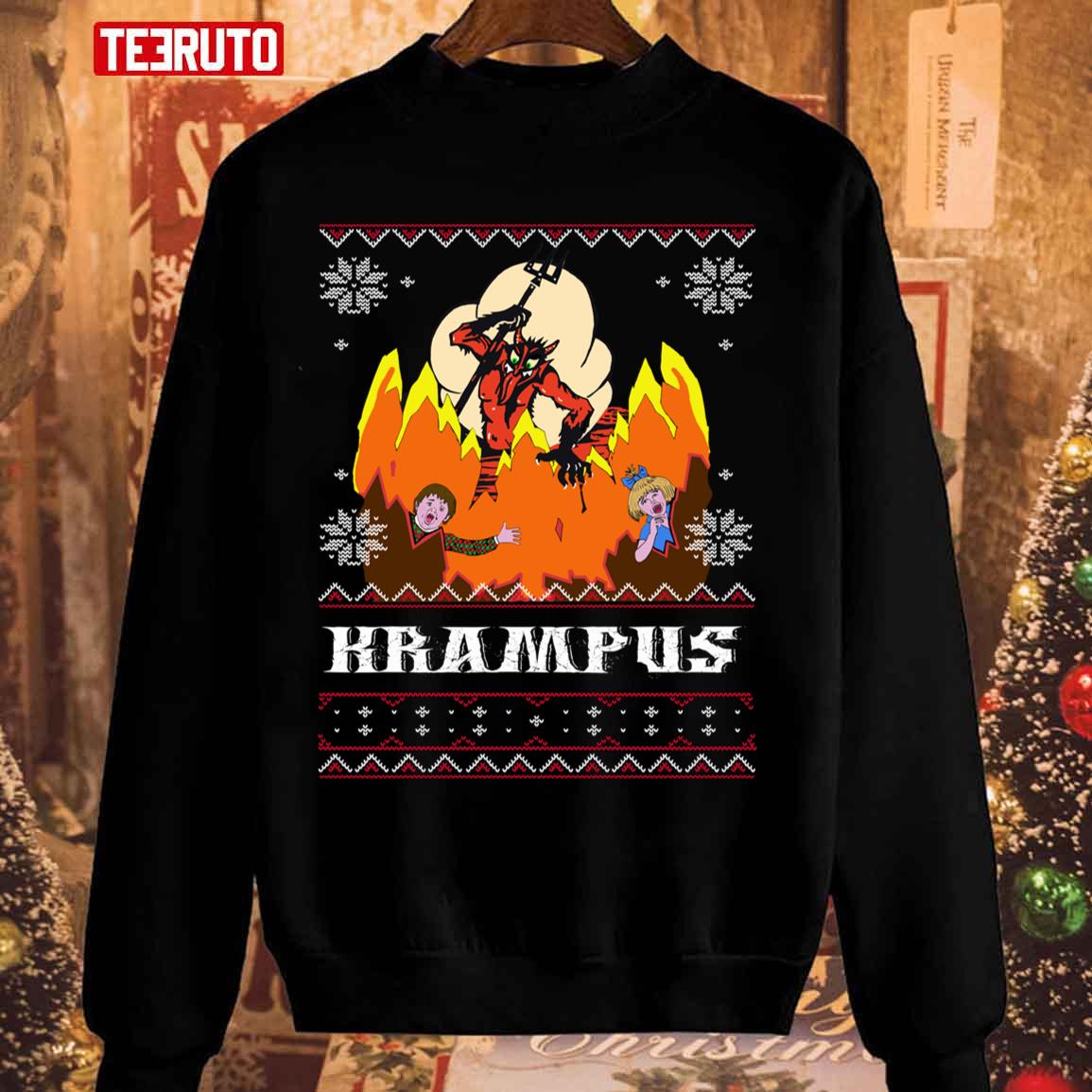 Ugly Christmas Design For An Alternative To Christmas This Year Krampus In His Fiery Depths Unisex Sweatshirt