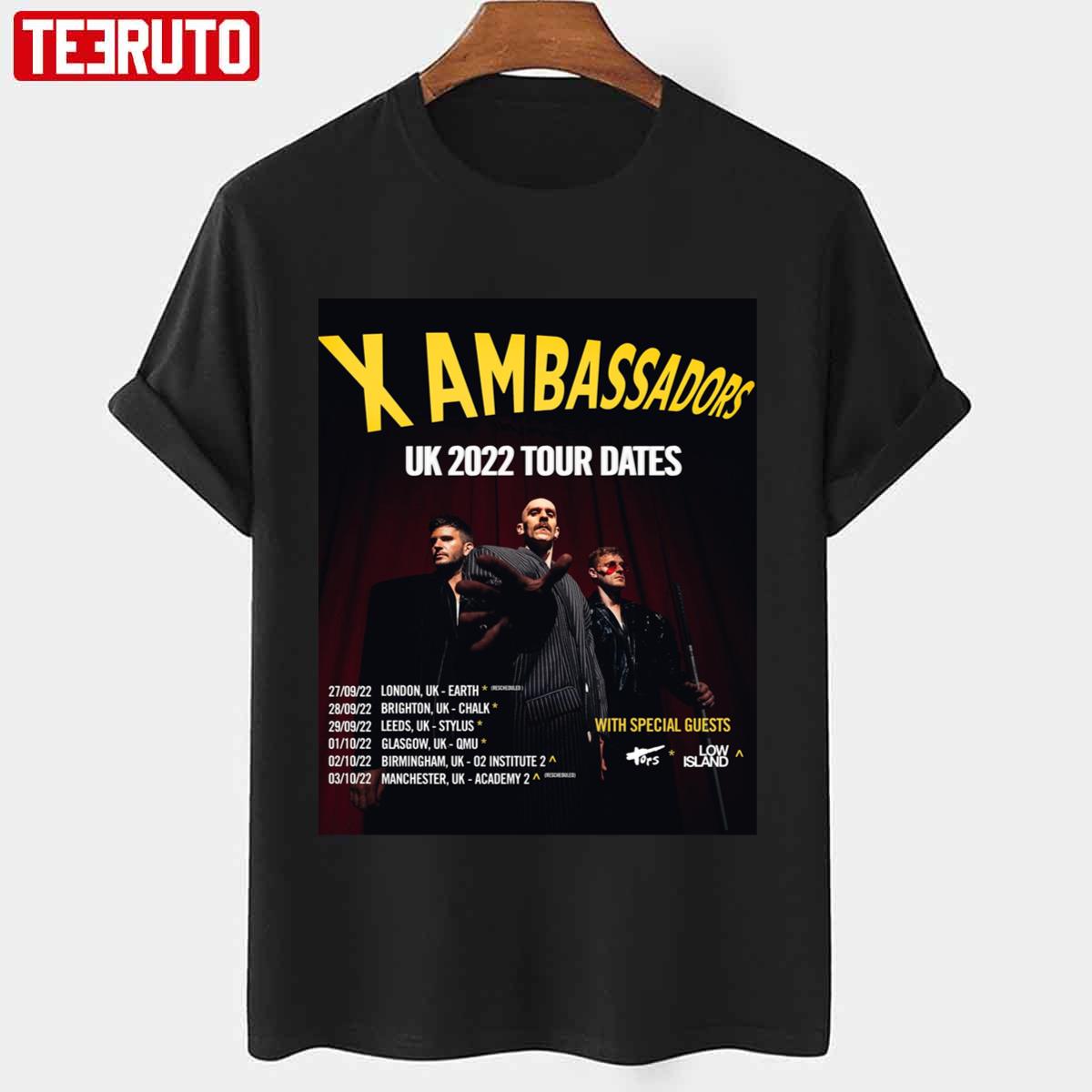 Uk Date Of X The Liar X Ambassadors Uk 2022 Tour Unisex T-shirt
