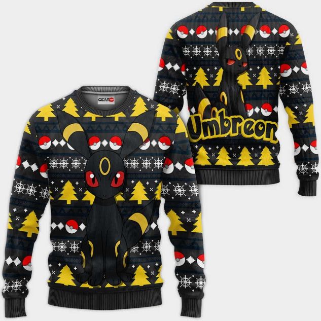 Umbreon Anime Pokemon Xmas Ugly Christmas Knitted Sweater