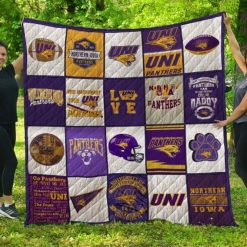 UNI Ncaa Northern Iowa Panthers Collection Collected Quilt Blanket
