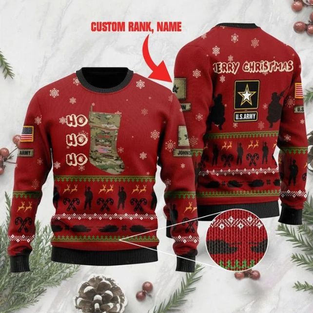 Us Army Merry Christmas Personalized Xmas Ugly Christmas Sweater