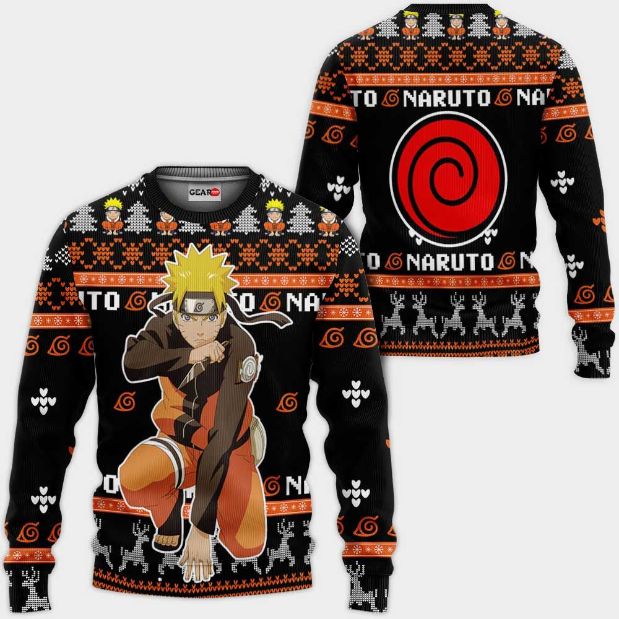 Uzumaki Naruto Anime Xmas Ugly Wool Knitted Sweater