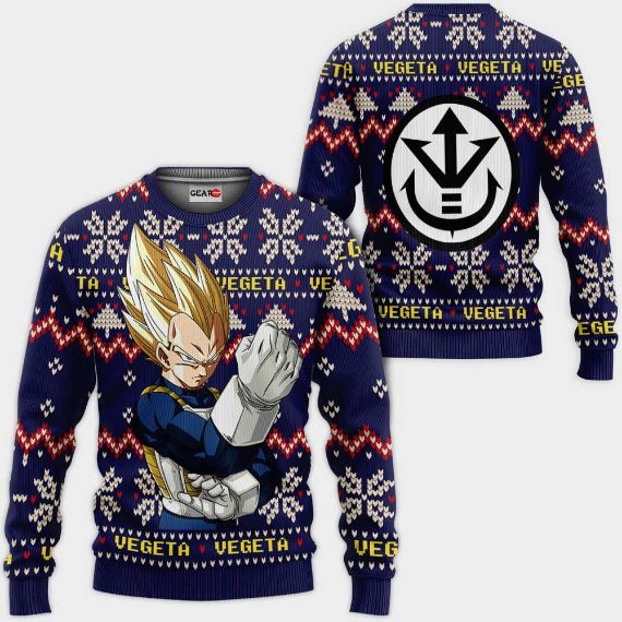 Vegeta Super Saiyan Anime Dragon Ball Xmas Ugly Wool Knitted Sweater