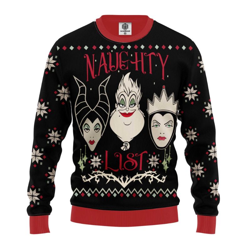 Villains Disney Naughty List Ugly Xmas Wool Knitted Sweater