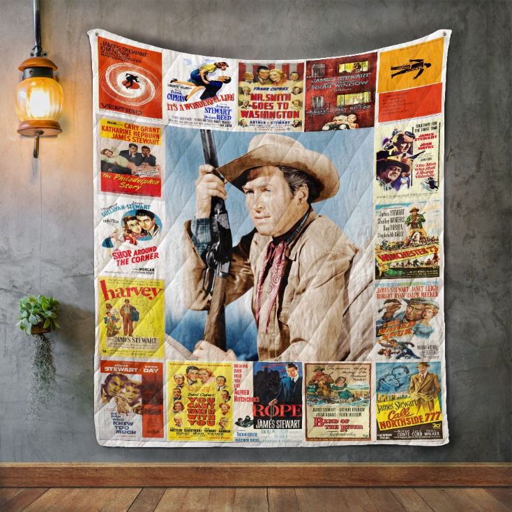 Vintage James Stewart Style Quilt Blanket Teeruto