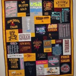 Vintage Ncaa Arizona State Sun Devils Collected  Quilt Blanket