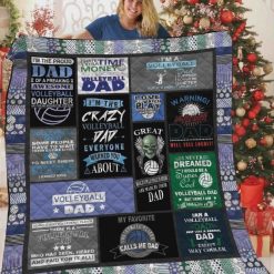 Volleyball Dad I’m The Crazy Volleyball Dad Everyone Warned You About Father’s Day Quilt Blanket