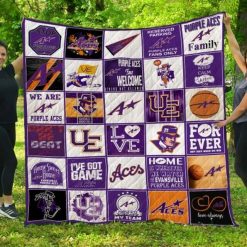 We Are Ncaa Evanville Purple Aces Collection  Quilt Blanket