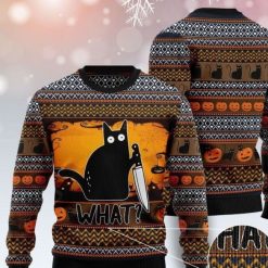 What Chimney Black Cat Ugly Christmas Christmas Occasion Sweater