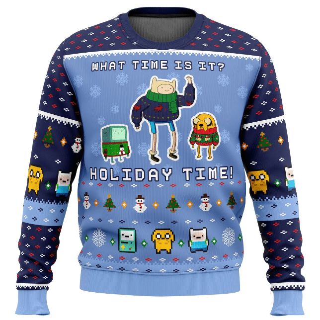 What Time Is It Adventure Holiday Time Ugly Knitted Xmas Sweater