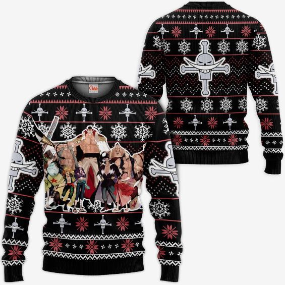 Whitebeard Pirates Anime One Piece Xmas Ugly Christmas Knitted Sweater