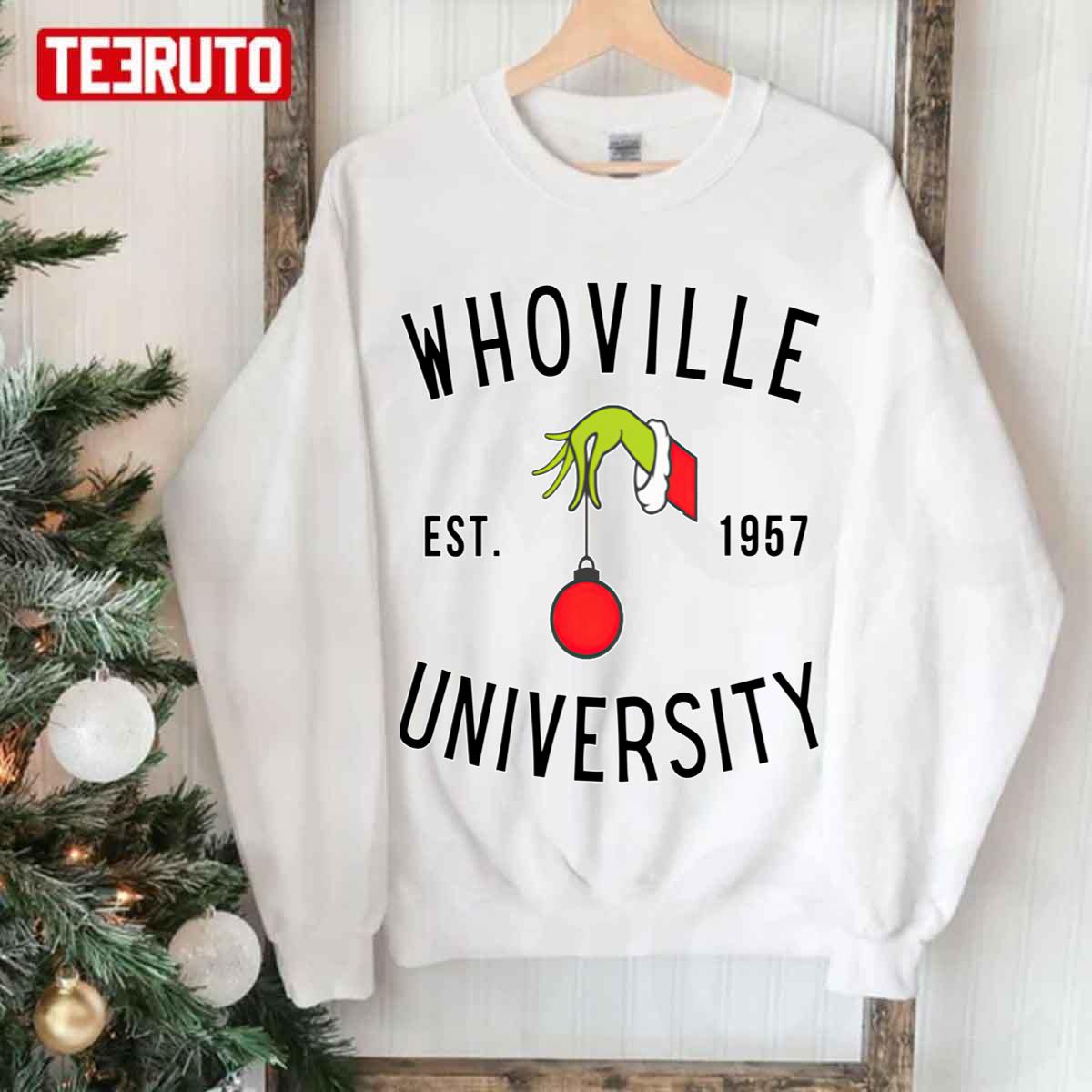 Whoville Est 1957 University Grinch Unisex Sweatshirt