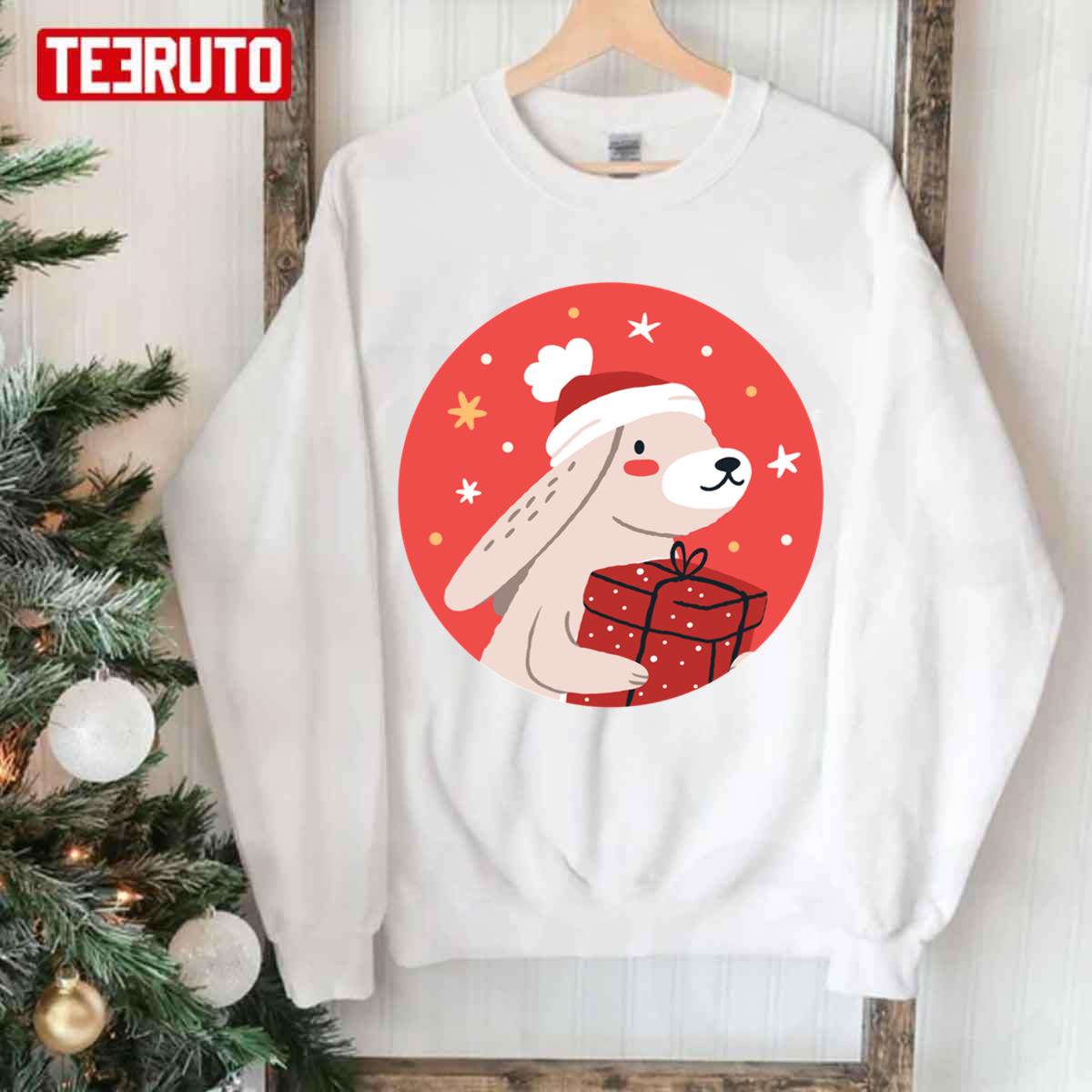 Winter Cosy Feelinganimal Cute Rabbit Bunny Animal Crossing Christmas Design Unisex Sweatshirt