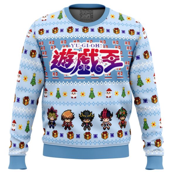 Yugioh Deck The Halls Christmas Ugly Wool Knitted Sweater