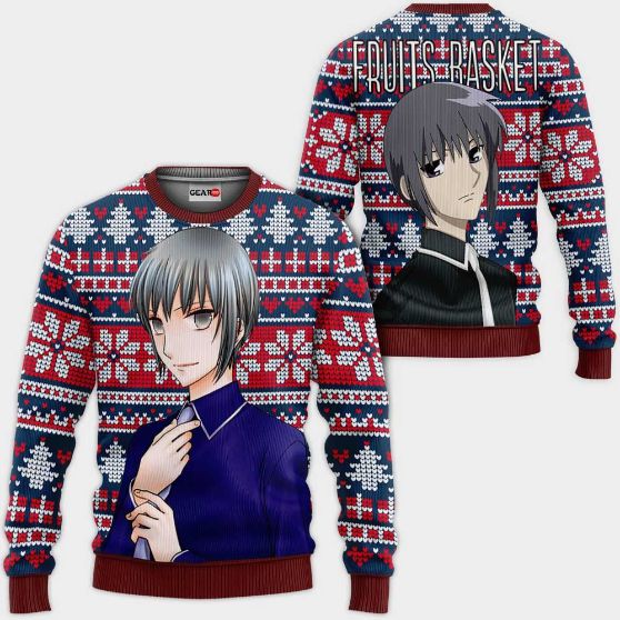 Yuki Sohma Anime Fruits Basket Xmas Ugly Christmas Knitted Sweater
