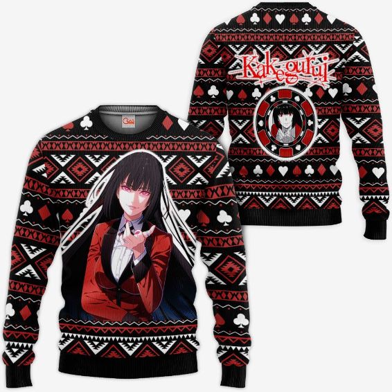 Yumeko Anime Kakegurui Xmas Ugly Christmas Knitted Sweater