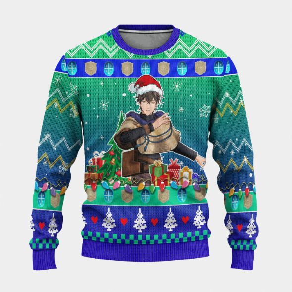 Yuno Black Clover Ugly Xmas Wool Knitted Sweater