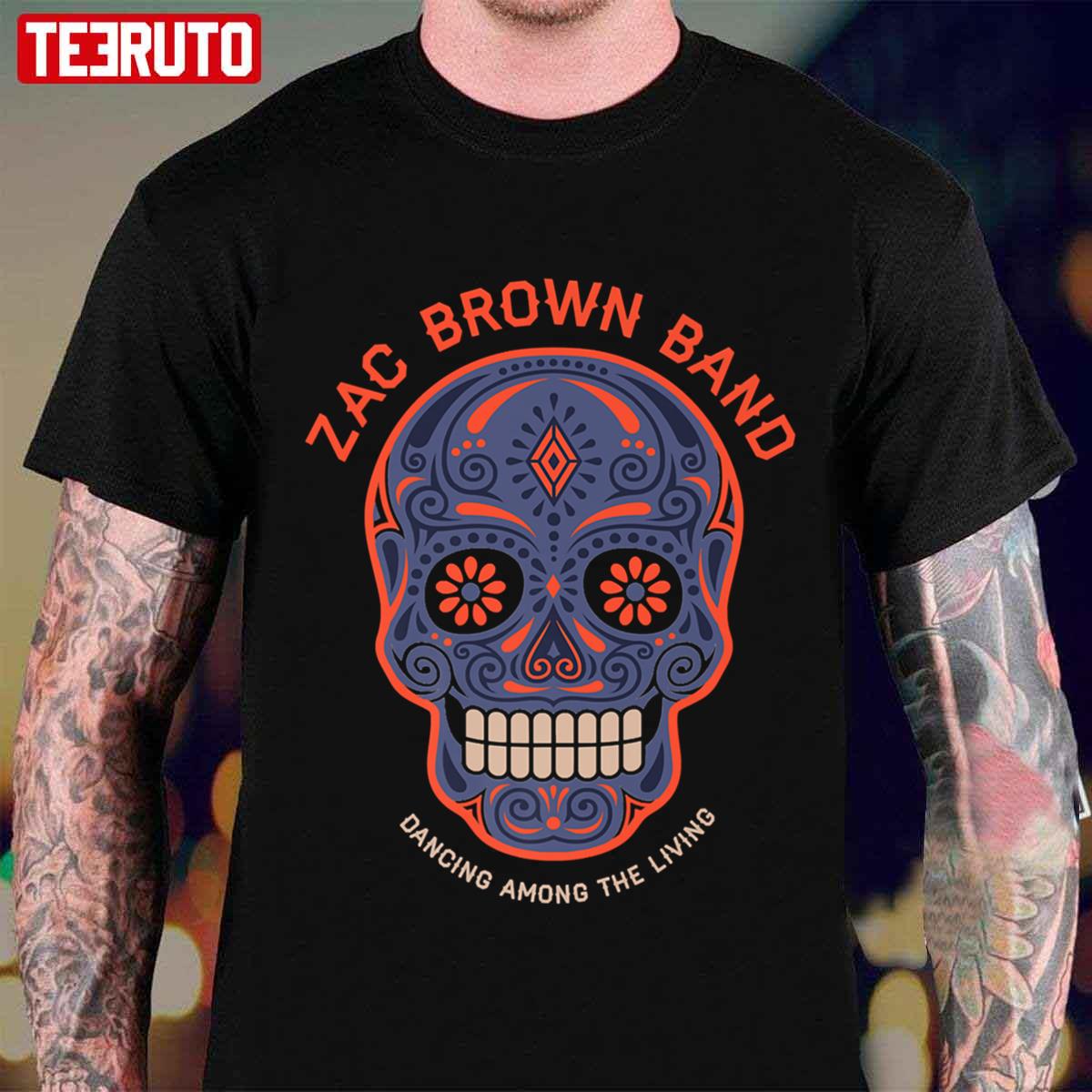 Zac Brown Band Dancing Among The Living Skull Unisex T-shirt