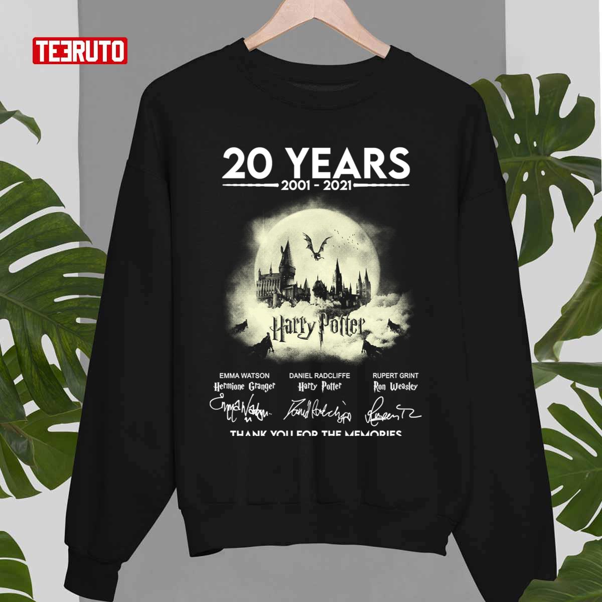 20 Years Of Harry Potter Thank You For The Memories 2001 2021 Unisex Sweatshirt