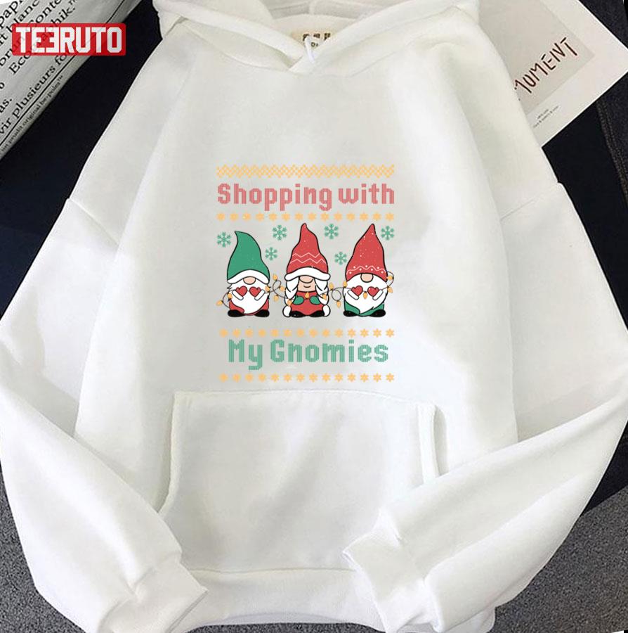 3 Cute Gnomes Shopping With My Gnomies Ugly Sweater Unisex Sweatshirt