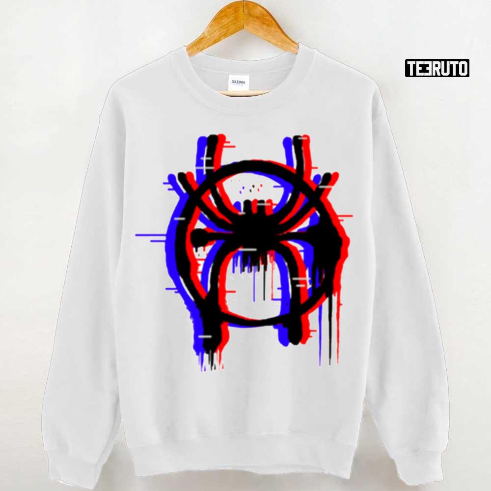 3d Neon Design Spiderverse Logo Spiderman Unisex Sweatshirt