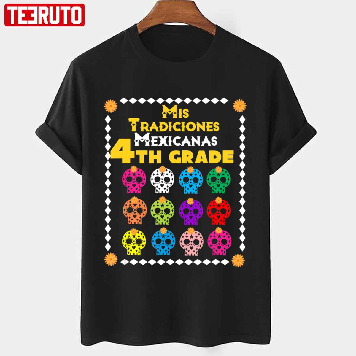 4th Grade School Day Of The Dead Sugar Skull Unisex T-shirt